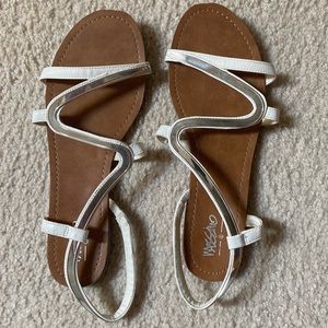 White and chrome summer sandals